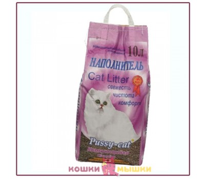 Наполнитель для кошек Pussy-Cat (Пусси Кэт) - комкующийся, глиняный, 10 л