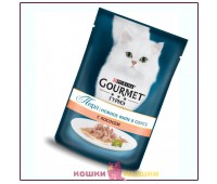 Влажный корм для кошек Gourmet Perle, лосось в соусе, 85 г