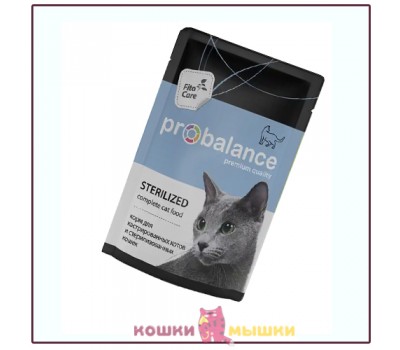 Влажный корм для кошек ProBalance Sterilized для кастрированных/стерилизованных, 85 г