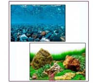 Фон для аквариума двухсторонний Горная река/Зеленое море Barbus 020, 45 х 94 см